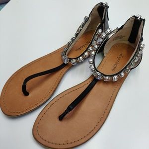 💲⬇️💖  Black and Rhinestone Sandals